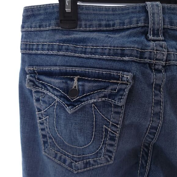 True Religion Disco Joey Big T Women's 32 straight Leg Jeans W/ Flap Pockets - Picture 11 of 13